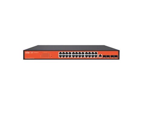 WI-PCMS528F-L3 управляемый коммутатор, PoE бюджет 370Вт, 24GE PoE, 4SFP+ 10G, Cloud Wi-Tek