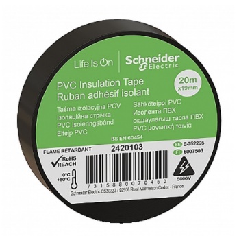 SE OptiLine 45 черная изолента ПВХ 19х20мм