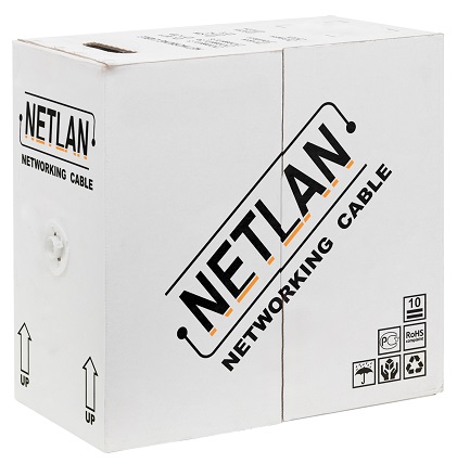 EC-UU004-5E-LSZH-OR кабель NETLAN U/UTP 4 пары, Кат.5e, внутренний, LSZH, одножильный, 100МГц (305 м/бухта)