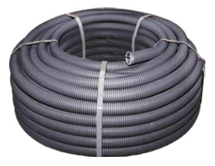 FRHF-20 труба гофр. негорючая безгалогеновая FRHF с зондом d=20 мм черная Plast (100 м/бухта) EKF