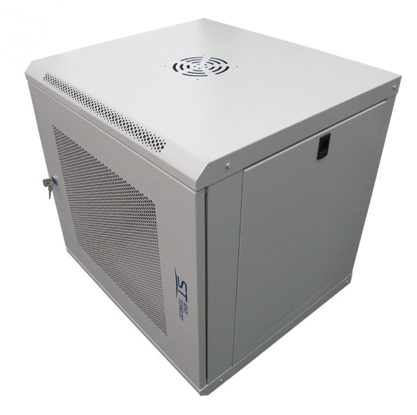 ST-NCP12U600 (СЕРЫЙ) С ПОЛКОЙ шкаф телекоммуникационный 19" настенный/напольный 9U Space Technology