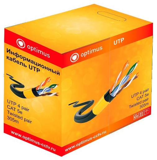 UTP-5e 4x2x0.5 Cu (indoor) кабель (305 м/бухта) Optimus 