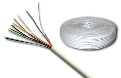 КСПВ 10х0,5 мм (0,2 мм²)  кабель с однопроволочными 10 жилами, внутренний, D внешний = 5,2 мм, D жил = 0,5 мм (200 м/бухта)