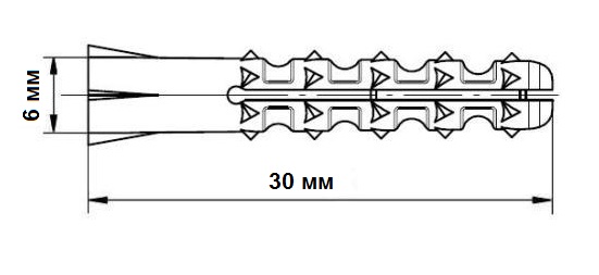 Дюбель распорный 6,0х30 мм ЁЖИК