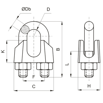 Зажим для стальных канатов оцинкованный, D 3 мм