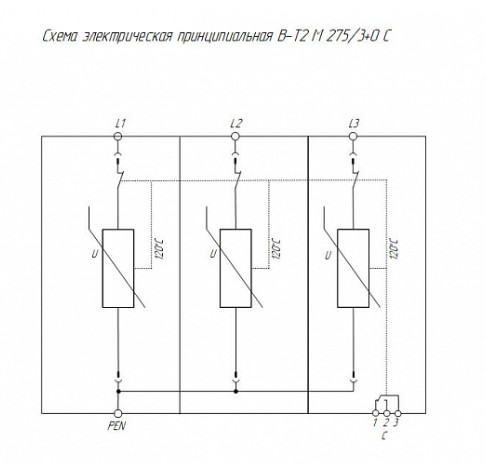 В-Т2 М 275/3+0 С трёхполюсное устройство защитное УЗИП ХАКЕЛЬ