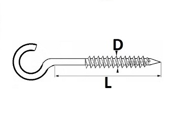 Шуруп полукольцо 10х80 мм (50 шт/уп)