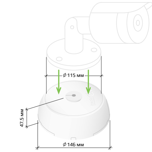 JB3-115W монтажная коробка для видеокамеры KadrON