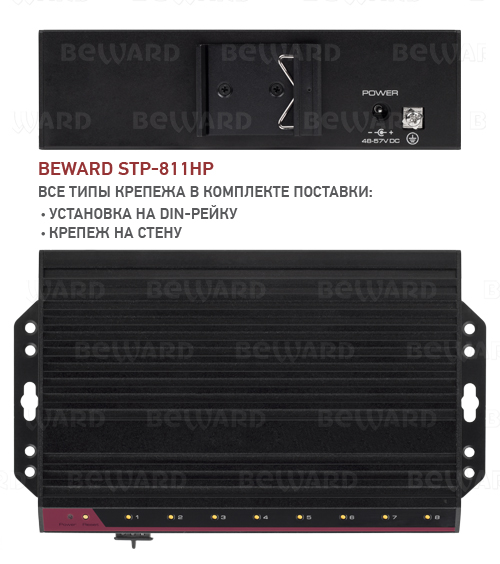 STP-811HPv2 коммутатор неуправляемый Beward