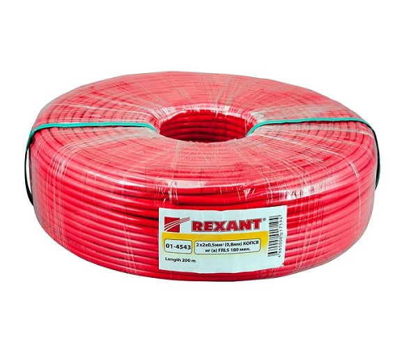 КОПСВнг(А) 2x2x0,5 мм²  (0,8 мм) кабель сигнальной проводки FRLS 180 min REXANT