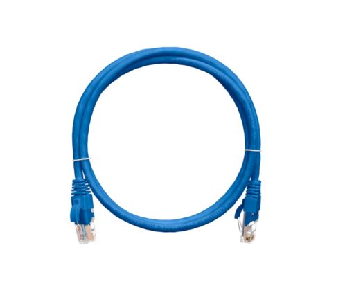 NMC-PC4UD55B-030-C-BL Коммутационный шнур NIKOMAX U/UTP 4 пары, Кат.5е (Класс D), 100МГц, 2хRJ45/8P8C, с защитой защелки, нг(А)-HF, синий, 3м