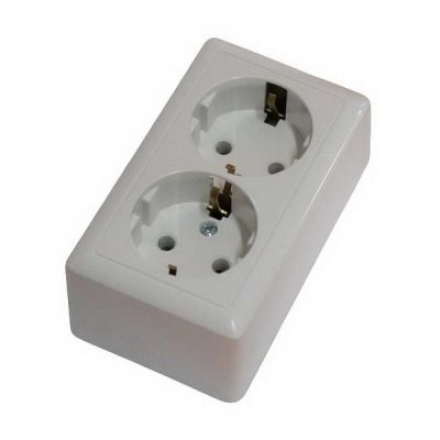 РА16-238I-B розетка Хит ОУ2 з/к двойная, c изолирующей пластиной