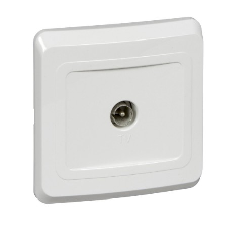 ЭТЮД розетка телевизионная оконечная TV 0.7дБ скрытая белая (TVC-002B)