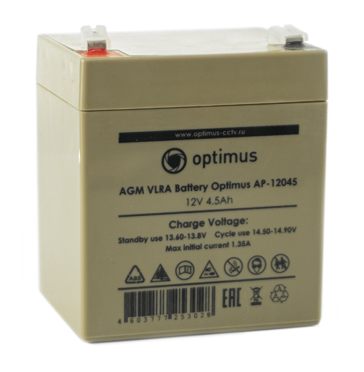 AP-12045 аккумулятор (12B/4,5Ач) Optimus