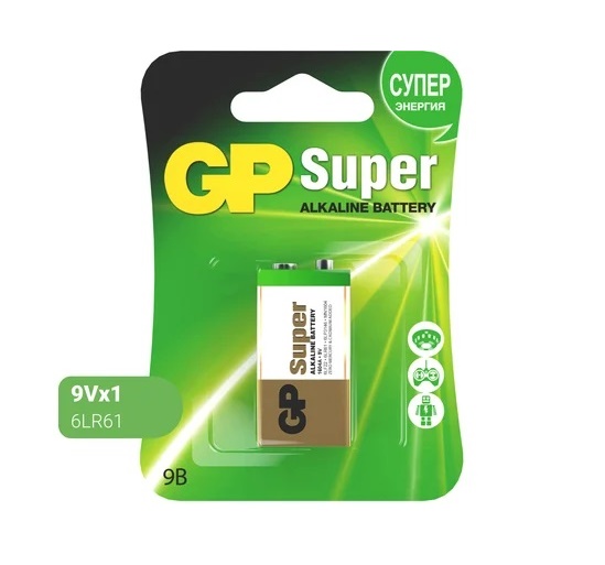 Батарея GP Super Alkaline 1604A 6LR61 9V (1шт)