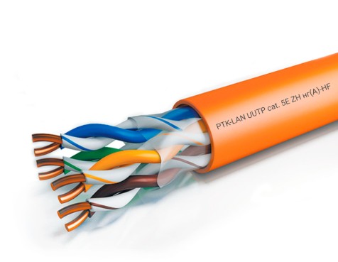 202-018 кабель витая пара LAN U/UTP 4x2x24AWG (0,48 мм) кат.5е (305 м) LSZH (оранжевый) Standard Пожтехкабель СКС 