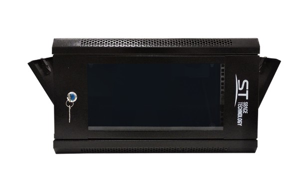 ST-NC6U01 (ЧЕРНЫЙ) С ПОЛКОЙ (версия 2) шкаф телекоммуникационный 19" настенный/напольный 6U Space Technology