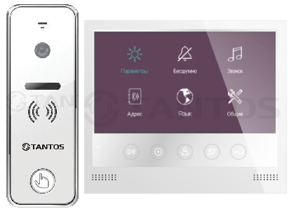 iPanel 2 (White) с ИК подсветкой + Selina комплект видеодомофона Tantos