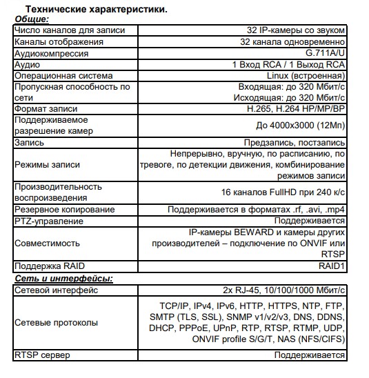 RK2432H 32-канальный IP-видеорегистратор Beward