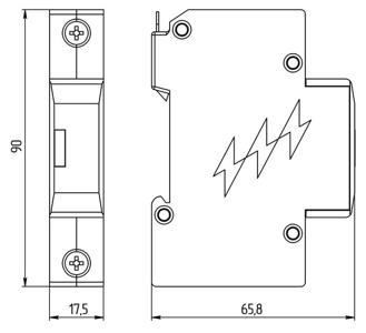 В02000 УЗИП БЛИЦ В-Н2 275 С/1+0, класс II, стойкость 50 кА (8/20) Устройство защиты от импульсных перенапряжений ХАКЕЛЬ