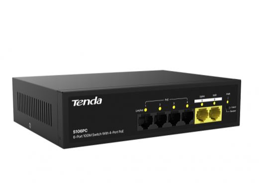 S106PC неуправляемый коммутатор с поддержкой технологии PoE (Power over Ethernet) Tenda