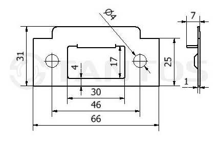 TS-EML300 замок-защёлка электромеханический врезной Tantos