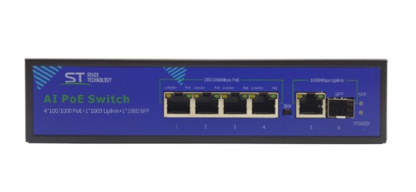ST-S42POE (4G/1G/1S/65W/А) PRO (версия 2) сетевой PoE коммутатор Space Technology