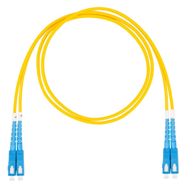 DR-221143 шнур оптический коммутационный (патч-корд), SC-SC, дуплекс (duplex), OS2, нг(А)-HF, желтый, 2,0 м Datarex