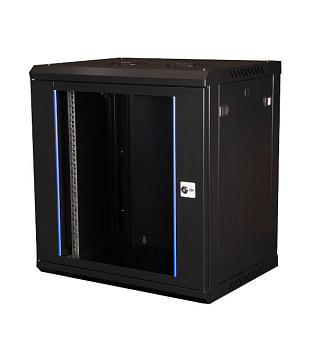 DR-633001 шкаф 19" телекоммуникационный настенный, дверь стекло, черный Datarex