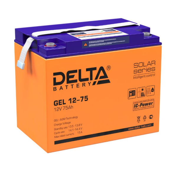 Аккумулятор Delta GEL 12-75 (12V / 75Ah)