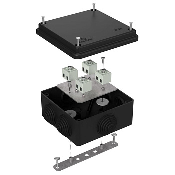 40-0300-9005-FR2.5-8 коробка огнестойкая для о/п 40-0300-FR2.5-8 Е15-Е120 RAL9005 100х100х50 (14 шт/кор) Промрукав
