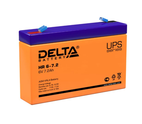 Аккумулятор Delta HR 6-7,2 (6V / 7,2Ah)