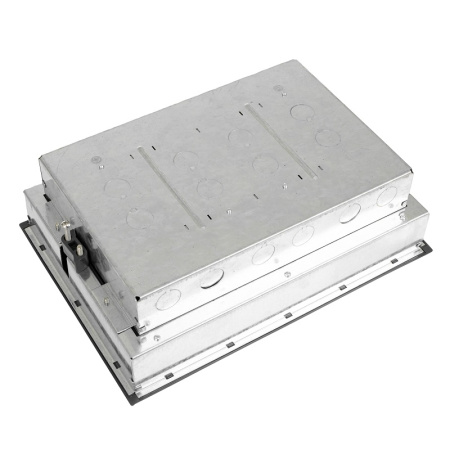 DR-PRO-017111 лючок напольный, 16 модулей, горизонтальный, пластиковая крышка, серый Datarex