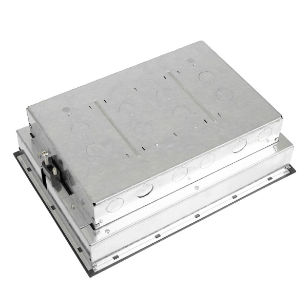 DR-PRO-017111 лючок напольный, 16 модулей, горизонтальный, пластиковая крышка, серый Datarex