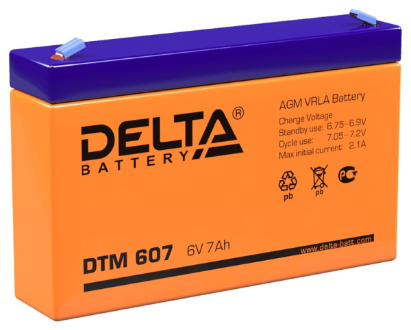 Аккумулятор герметичный свинцово-кислотный Delta DTM 607