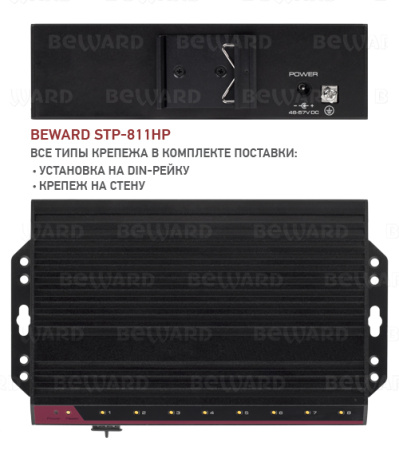 STP-811HPv2 коммутатор неуправляемый Beward