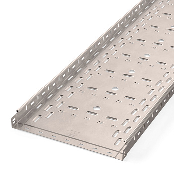 PR16.2423 лоток перфорированный Стандарт INOX (AISI 409) 400х50х3000 (1,0 мм) (6 м/уп) Промрукав