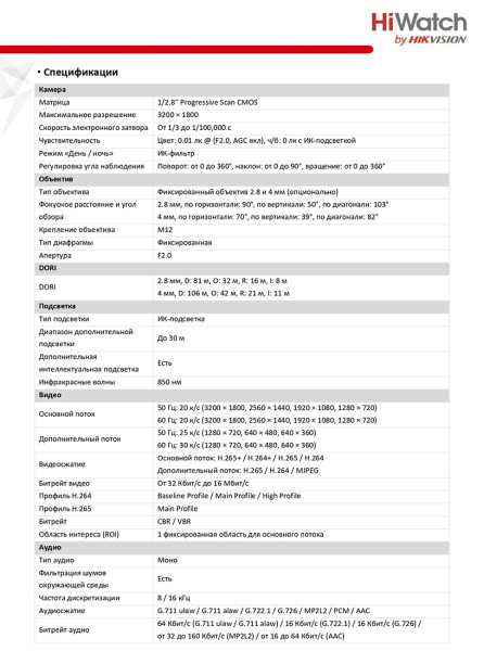 DS-I650M(В) (2.8 mm) уличная всепогодная IP-камера видеонаблюдения с встроенным микрофоном HiWatch
