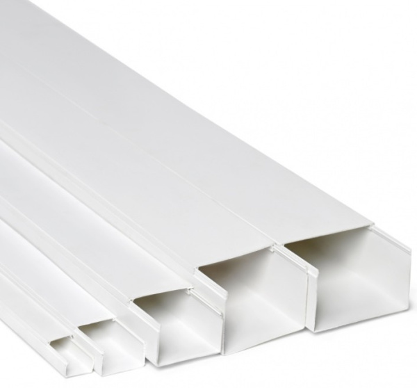 504-001 Кабель-канал 25x16х2000 двойной замок, белый (60 м/уп) (ПожТехКабель)