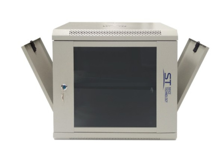 ST-NC9U01 (СЕРЫЙ) С ПОЛКОЙ шкаф телекоммуникационный 19" настенный/напольный 9U Space Technology