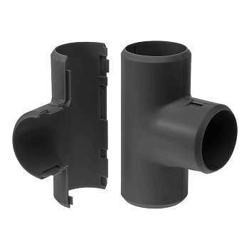 PR13.0178 тройник разборный черный d20 мм (5шт/400шт уп/кор) Промрукав