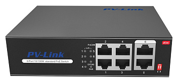 PV-POE04F2WD PV-Link (ver.2066) 6 портовый коммутатор 