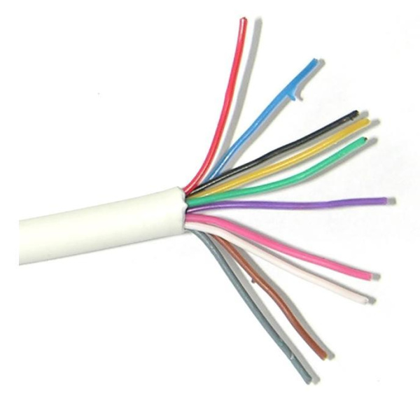 КСПВ 10х0,5 мм (0,2 мм²)  кабель с однопроволочными 10 жилами, внутренний, D внешний = 5,2 мм, D жил = 0,5 мм (200 м/бухта)