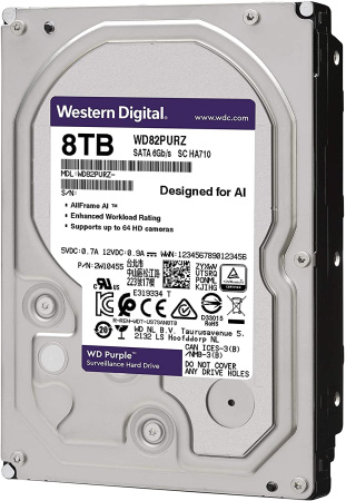 Жесткий диск WD Purple IntelliPower SATA III 8 ТБ WD82PURX (7200rpm) 245Mb 3.5"