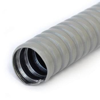 PR04.0466 металлорукав в ПВХ изоляции серый Р3-ЦП-НГ-08 (100м/уп) Промрукав