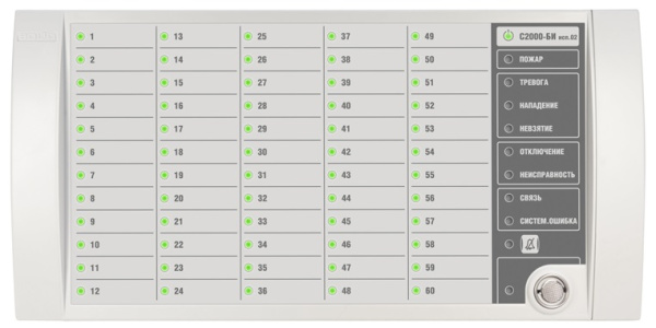 С2000-БИ исп.02  2RS485 блок индикации на 60 разделов Болид