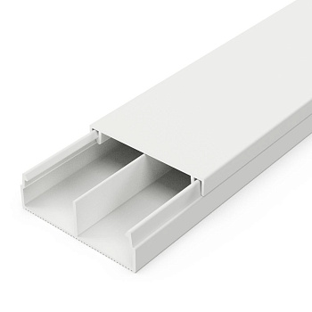 PR03.0240 Кабель-канал белый 2-й замок в п/э 30х10 мм с перегородкой (64 м/уп) Промрукав