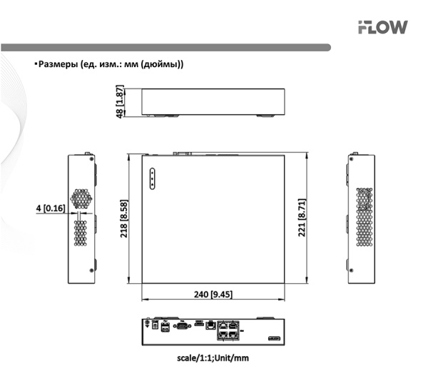 F-0(N4E) 4-х канальный IP-регистратор  iFlow
