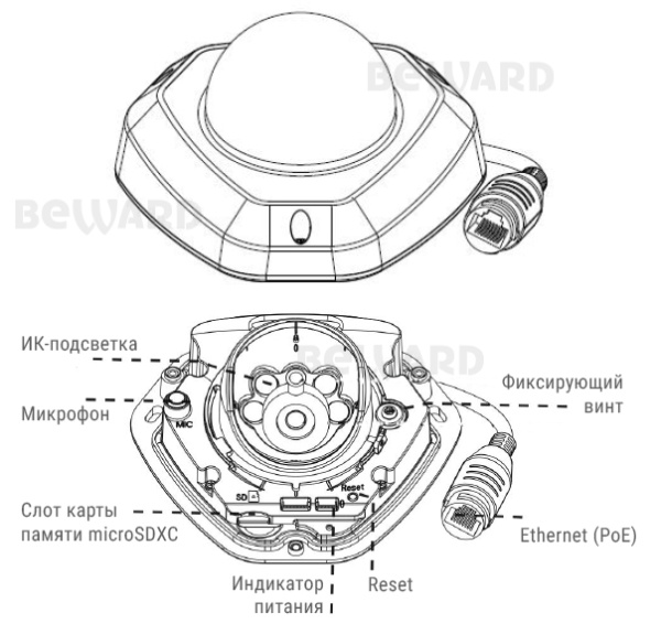 SV3212DM уличная купольная IP-камера со встроенным микрофоном Beward