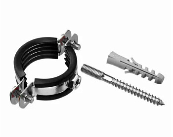 Хомут сантехнический для труб с дюбелем и шурупом 3/8" (15-19 мм) гайка м10